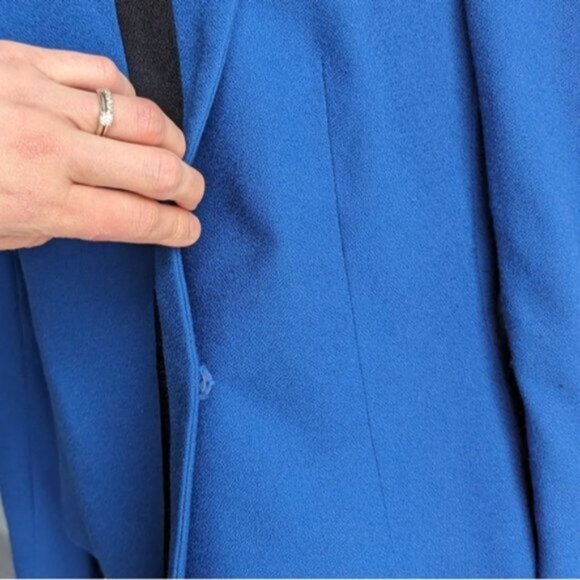 Vintage 80's 100% wool Jules for Progress Royal Blue two piece skirt suit set - Picture 6 of 10